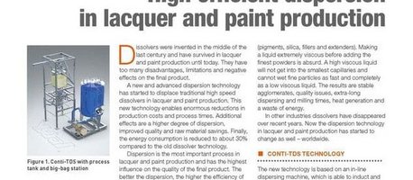 Article preview "High efficient Dispersion in laquer and paint production"