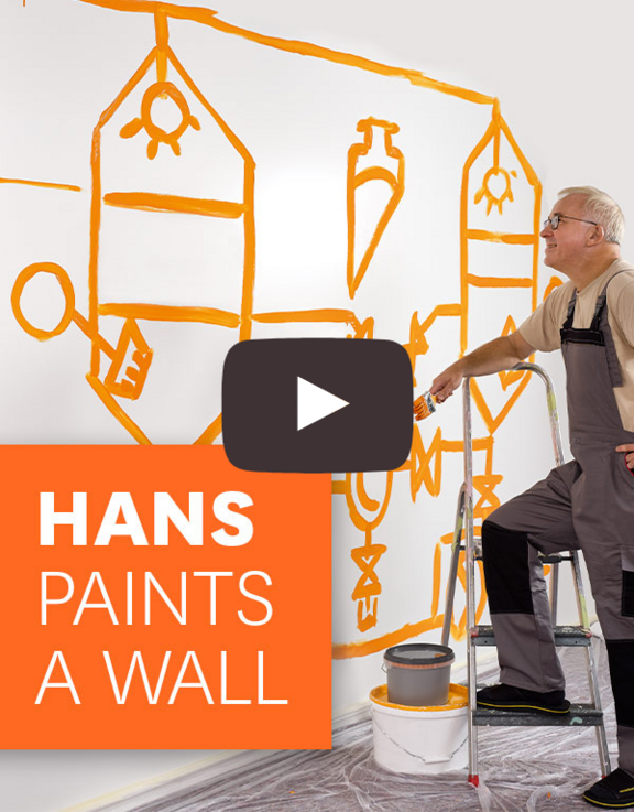 Hans paints a wall 