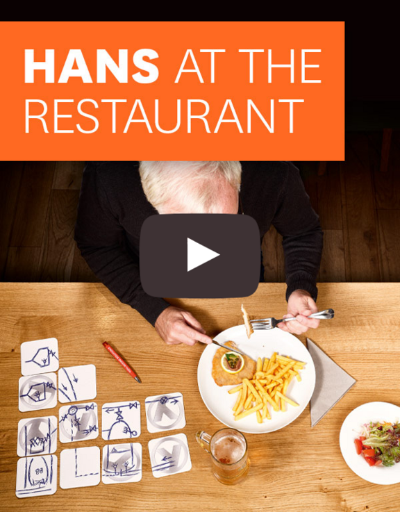 Hans at the restaurant