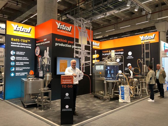 ystral Messestand auf der achema in Frankfurt